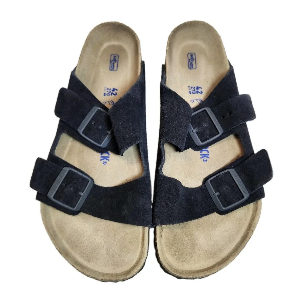 Birkenstock Arizona Soft Footbed Midnight Blue Suede Sandals 42 M9-9.5 W11-11.5